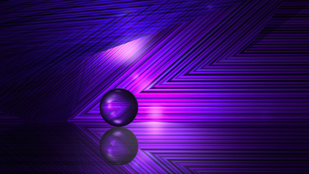 Purple Lines And Ball 5k Wallpaper