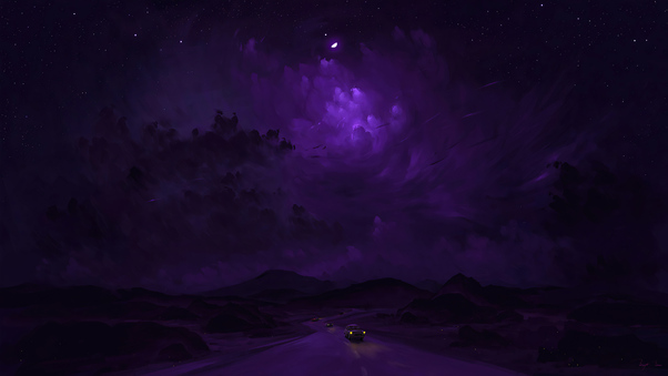 Purple Night Ride 4k Wallpaper
