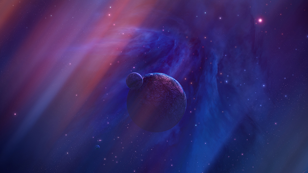 Purple Planet Space Wallpaper