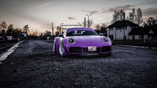 Purple Porsche Car Wallpaper