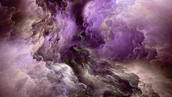 Purple White Clouds Wallpaper