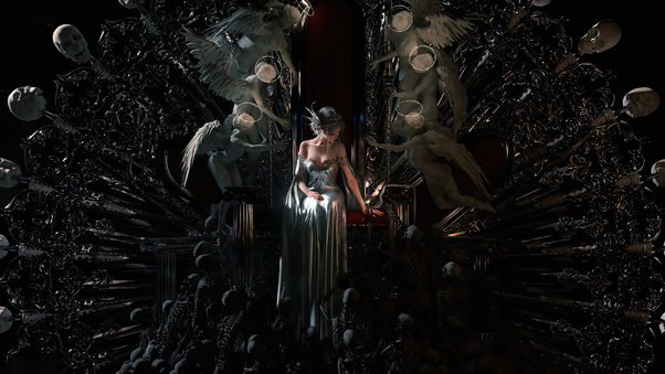 Queen Sitting On Throne Wallpaper