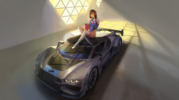 Race Queen Dva (1280x720) Resolution Wallpaper