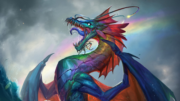 Rainbow Dragon 4k Wallpaper