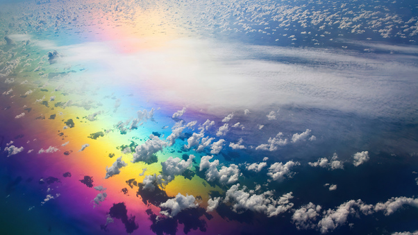 Rainbow In Clouds 4k Wallpaper