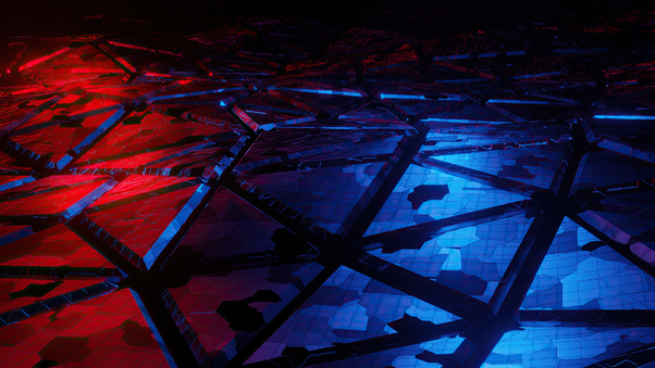 Red And Blue Broken Abstract 4k Wallpaper