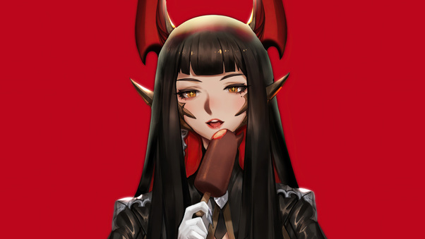 Red Demon Anime Girl 5k Wallpaper