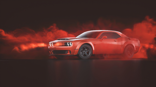 Red Dodge Challenger Demon SRT Wallpaper