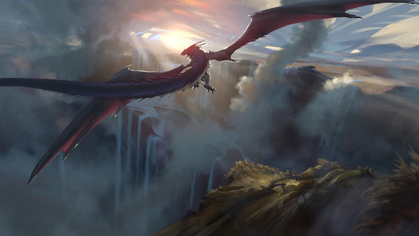 Red Dragon And West Wind Wallpaper