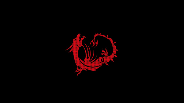 Red Dragon Black Minimal 4k Wallpaper