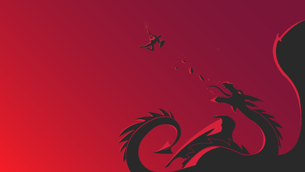 Red Dragon Vs Warrior Wallpaper