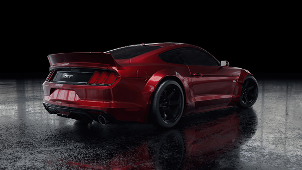 Red Ford Mustang Rear Wallpaper