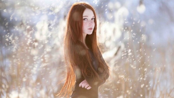 Red Head Long Hair Girl Wallpaper