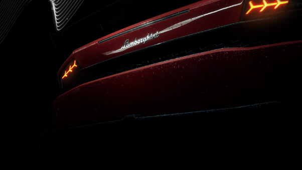 Red Lamborghini Huracan Rear Lights 4k Wallpaper