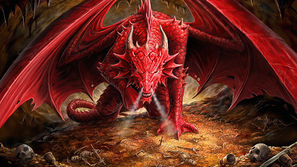 Red Liar Dragon 4k Wallpaper