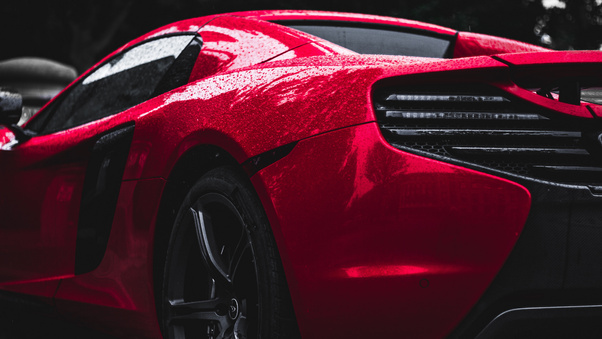 Red Mclaren Rear Wallpaper