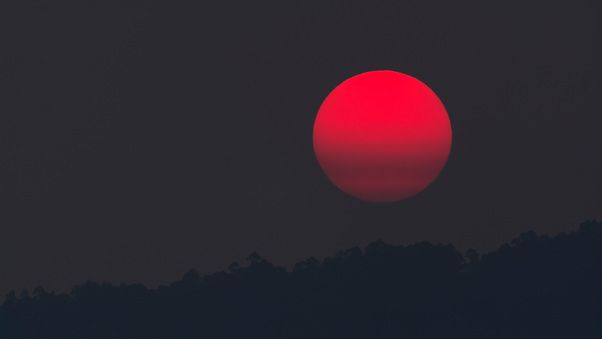 Red Moon At Evening Wallpaper