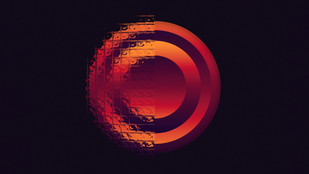 Red Pixelated Circle Red Orange Glitch Art (1280x720) Resolution Wallpaper