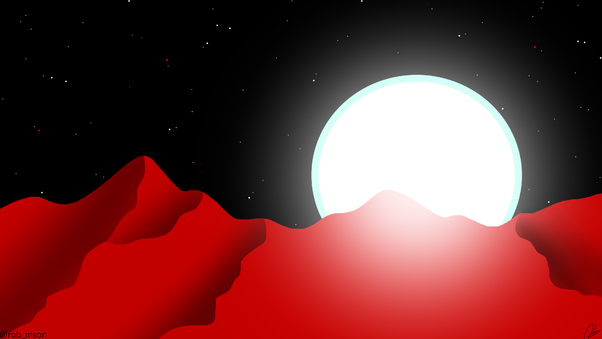 Red Planet Night Minimal 4k Wallpaper
