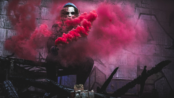 Red Smoke By Joker Wallpaper