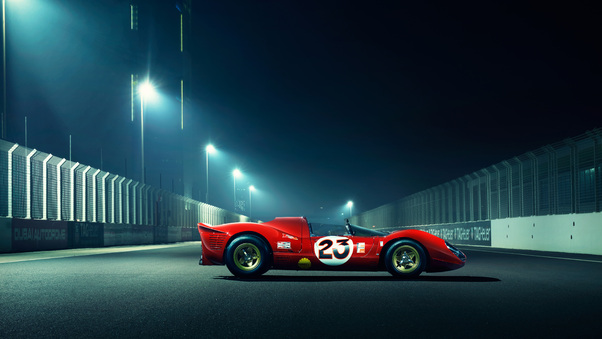 Red Sport Track Car Wallpaper