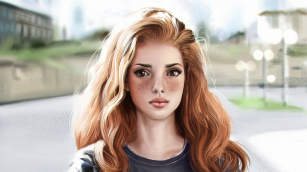 Redhead Girl Artistic Art 4k Wallpaper