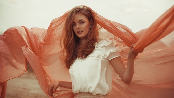 Redhead Model Outdoors Wallpaper