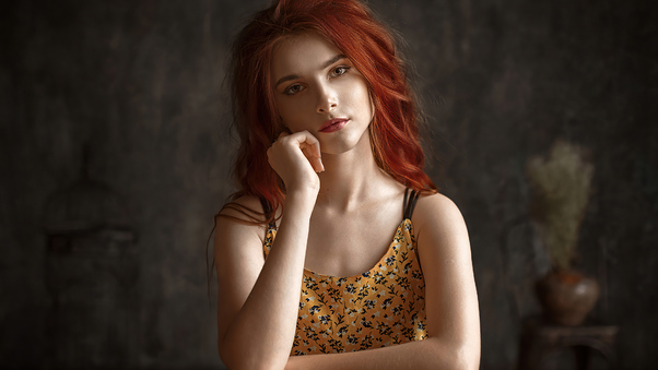 Redhead Model Portrait Wallpaper