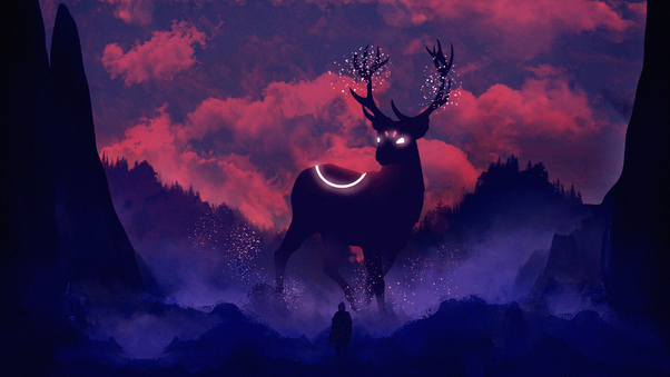 Reindeer Digital Art Wallpaper