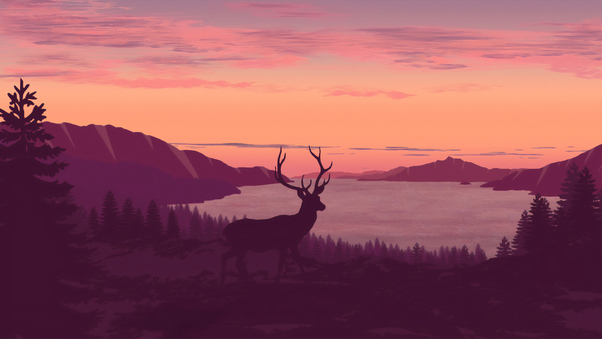 Reindeer Minimalist Call Of Sunset 4k Wallpaper