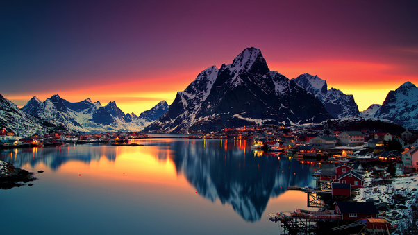 Reinebringen Mountains In Norway Wallpaper