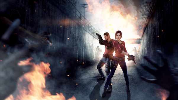 Resident Evil Claire Redfield Chris Redfield 4k Wallpaper
