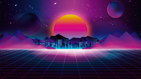 Retro City Sunset 4k Wallpaper