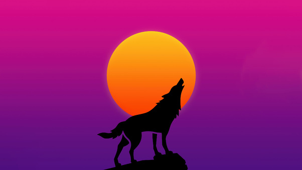 Retro Fox Howling 5k Wallpaper