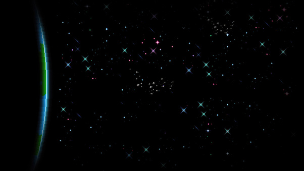 Retro Pixel Planet Wallpaper