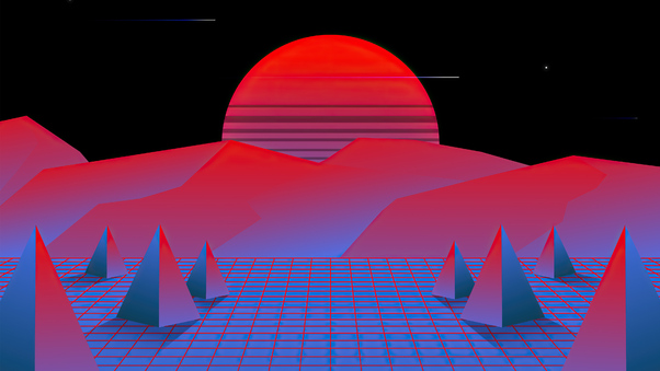 Retrowave Sun Synth Style 4k Wallpaper