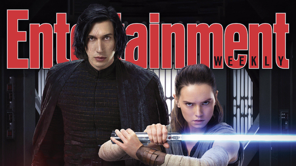 Rey Kylo Ren Star Wars The Last Jedi In Entertainment Weekly Magazine Wallpaper