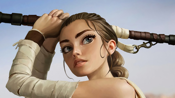 Rey Star Wars Digital Art 4k Wallpaper
