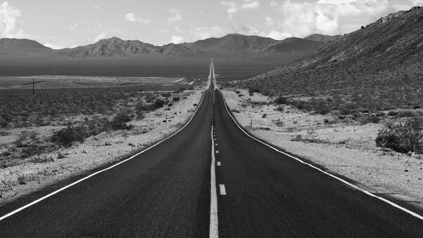 Road Grayscale Photography Wallpaper