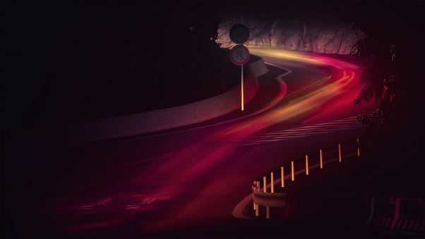 Road Long Exposure Lights 5k Wallpaper