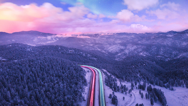 Road Trails Long Exposure Colorful 4k Wallpaper