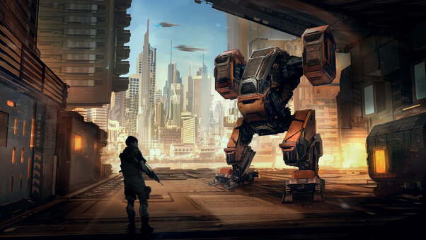 Robot Science Fiction Scifi Art Wallpaper