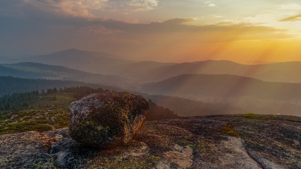 Rock Landscape Mountain Sunset Sky 5k Wallpaper