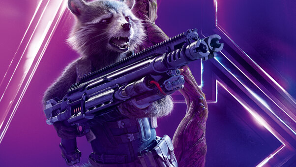 Rocket Raccoon In Avengers Infinity War 8k Poster Wallpaper