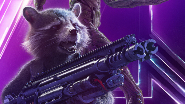 Rocket Raccoon In Avengers Infinity War New Poster Wallpaper