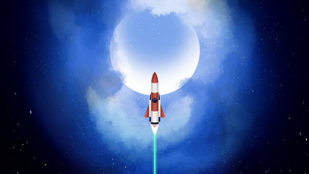 Rocket To The Moon (1280x800) Resolution Wallpaper