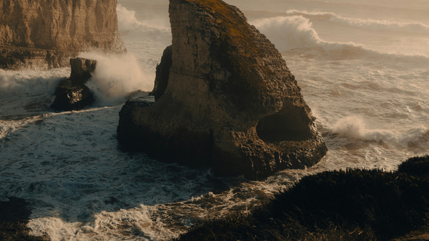 Rocky Coastal Cliffs And Waves (3000x2000) Resolution Wallpaper