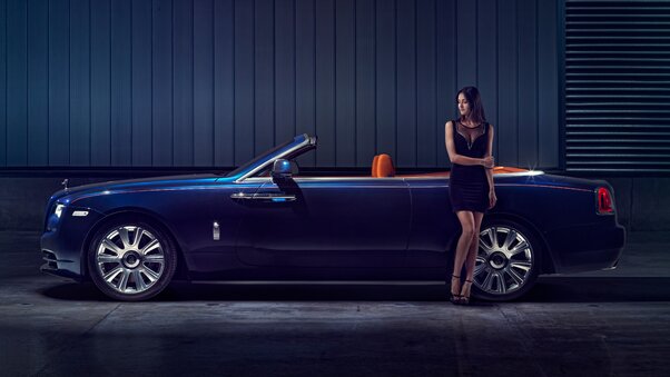 Rolls Royce Dawn Model Posing Wallpaper