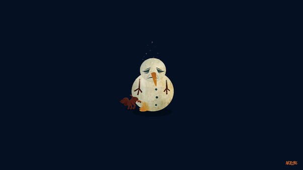 Sad Snow Man Wallpaper