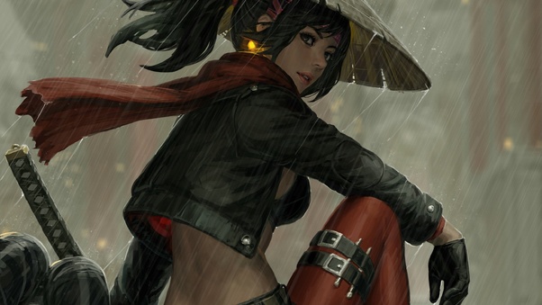 Samurai Warrior Katana Digital Art Wallpaper